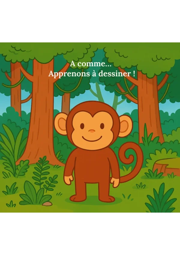 Mon abécédaire à dessiner - couverture singe
